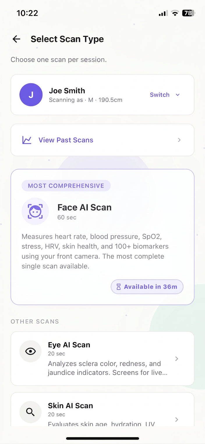 Choose from multiple scan types